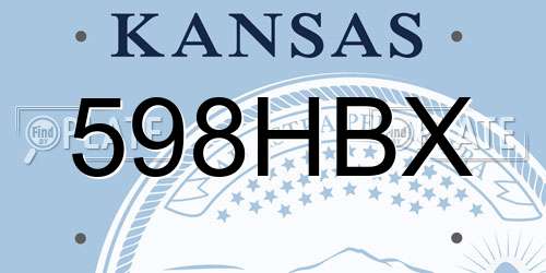 598HBX Kansas License Plate