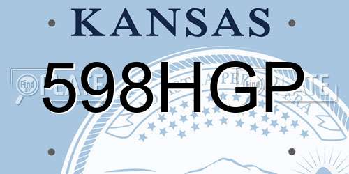 598HGP Kansas License Plate