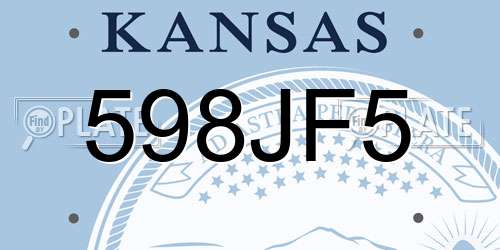 598JF5 Kansas License Plate