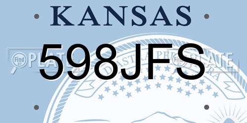 598JFS Kansas License Plate
