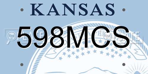 598MCS Kansas License Plate