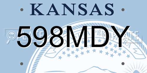 598MDY Kansas License Plate