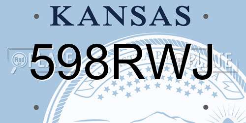 598RWJ Kansas License Plate