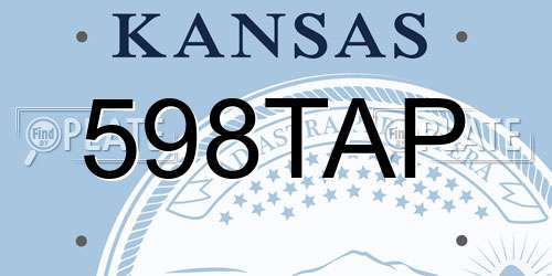 598TAP Kansas License Plate