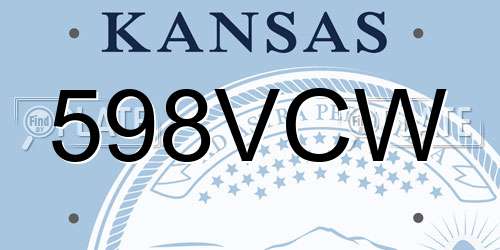 598VCW Kansas License Plate