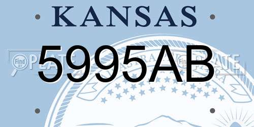 5995AB Kansas License Plate