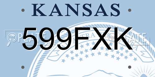 599FXK Kansas License Plate