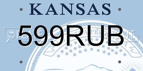 599RUB Kansas License Plate