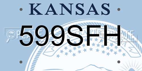 599SFH Kansas License Plate