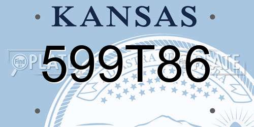 599T86 Kansas License Plate