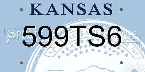 599TS6 Kansas License Plate