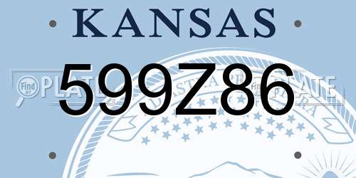 599Z86 Kansas License Plate