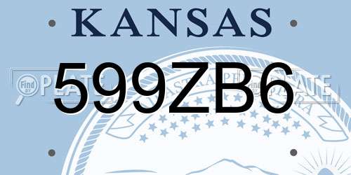 599ZB6 Kansas License Plate