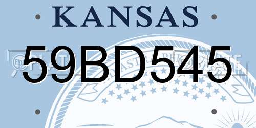 59BD545 Kansas License Plate