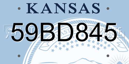 59BD845 Kansas License Plate