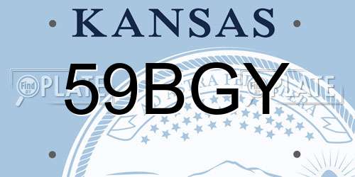 59BGY Kansas License Plate
