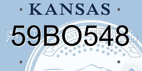 59BO548 Kansas License Plate
