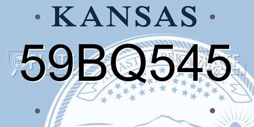 59BQ545 Kansas License Plate