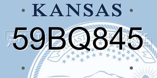 59BQ845 Kansas License Plate