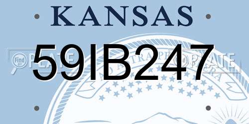 59IB247 Kansas License Plate