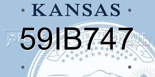 59IB747 Kansas License Plate
