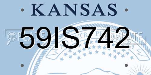 59IS742 Kansas License Plate