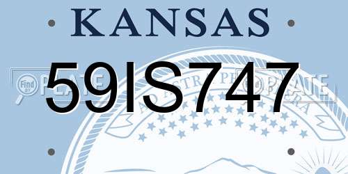 59IS747 Kansas License Plate
