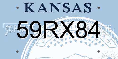 59RX84 Kansas License Plate
