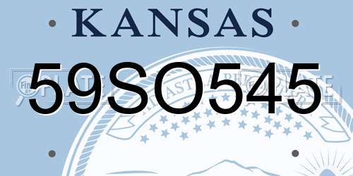 59SO545 Kansas License Plate