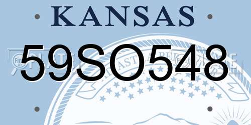 59SO548 Kansas License Plate
