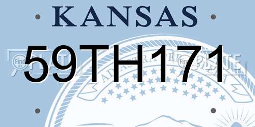 59TH171 Kansas License Plate
