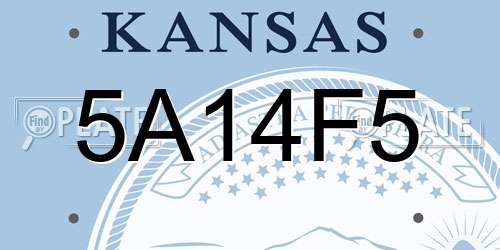 5A14F5 Kansas License Plate