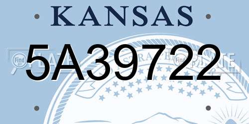5A39722 Kansas License Plate
