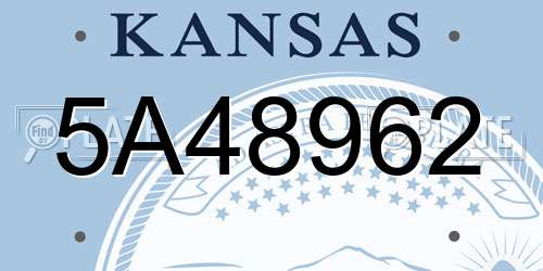 5A48962 Kansas License Plate