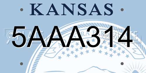 5AAA314 Kansas License Plate