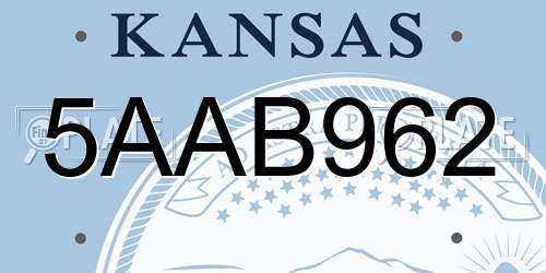 5AAB962 Kansas License Plate