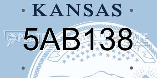 5AB138 Kansas License Plate