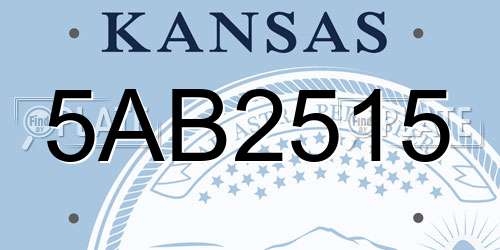 5AB2515 Kansas License Plate