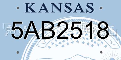 5AB2518 Kansas License Plate