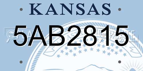5AB2815 Kansas License Plate