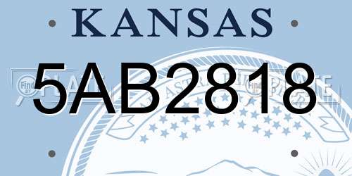 5AB2818 Kansas License Plate