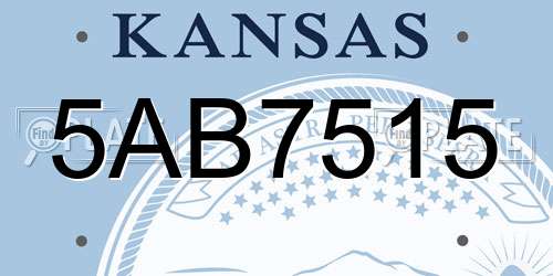 5AB7515 Kansas License Plate