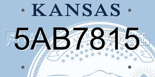 5AB7815 Kansas License Plate