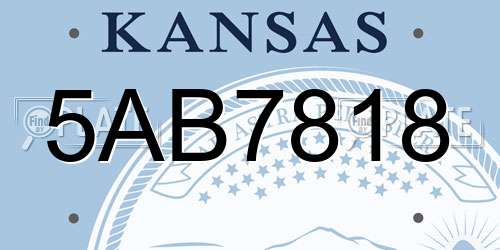 5AB7818 Kansas License Plate