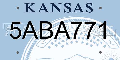 5ABA771 Kansas License Plate