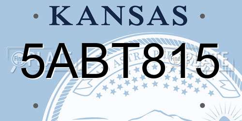 5ABT815 Kansas License Plate