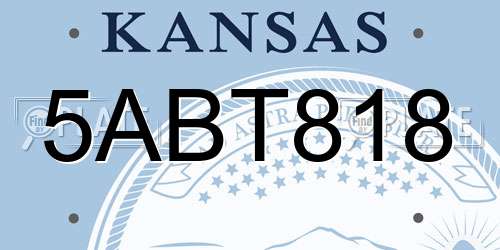 5ABT818 Kansas License Plate