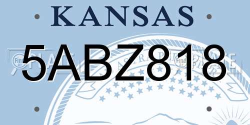 5ABZ818 Kansas License Plate