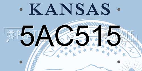 5AC515 Kansas License Plate