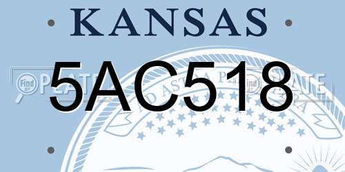 5AC518 Kansas License Plate